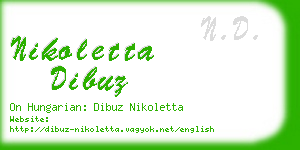 nikoletta dibuz business card